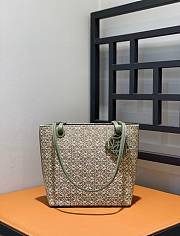 Loewe Jacquard Square Small Green Tote 21*10*22cm - 1