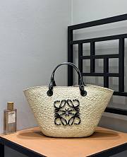 Loewe Large Hand-sewn Straw Woven Medium Basket 42cm - 6