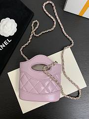  Chanel Nano Shopping Purpule Bag 20.5x17.5x3.5cm - 3