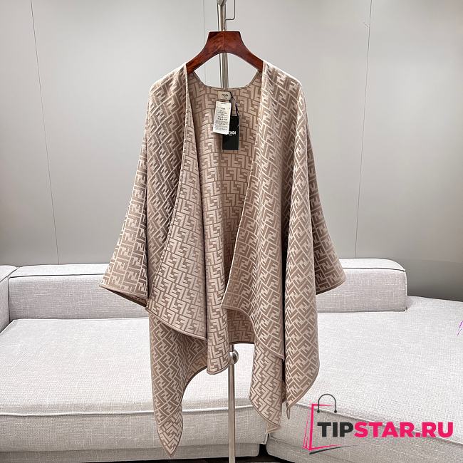 Fendi Dove Gray Jacquard Cape Scaft - 1