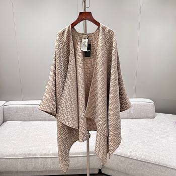 Fendi Dove Gray Jacquard Cape Scaft