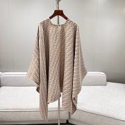 Fendi Dove Gray Jacquard Cape Scaft - 6