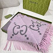 GG Cashmere Scarf & Beanie Black and Gray Pink Cashmere Unisex - 4