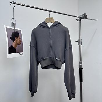 Alexder Wang zipper hooded grey sweatshirt