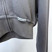 Alexder Wang zipper hooded grey sweatshirt - 3