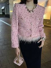 Chanel style woven tweed pink jacket - 1