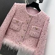 Chanel style woven tweed pink jacket - 2