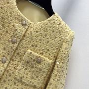 Chanel style woven tweed yellow jacket - 3