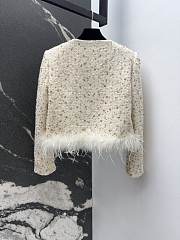 Chanel style woven tweed white jacket - 6