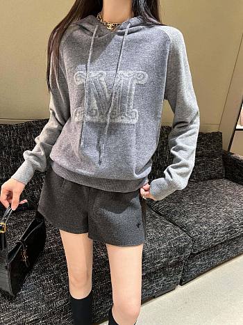 Maxmara  knitted hooded grey cardigan