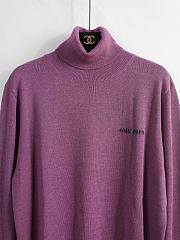 Miu miu high collar purple sweater  - 5