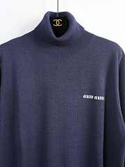 Miu miu high collar navy blue sweater - 4