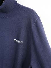 Miu miu high collar navy blue sweater - 3