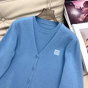 Set simple knitted sweater + high waist trousers two-piece blue suit - 2