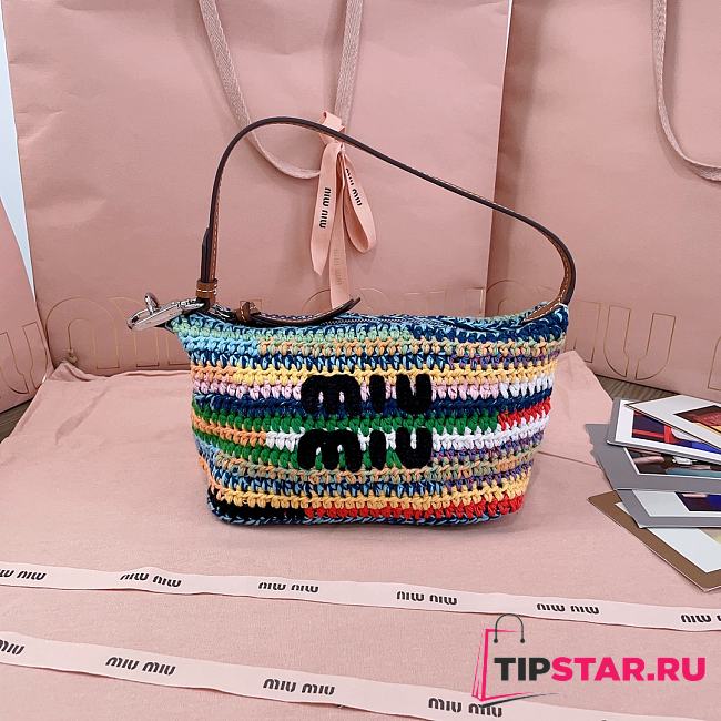 Miu Miu rainbow woven lunch box bag 25.5x19x14cm - 1