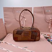 Miu Miu spliced ​​bowling ball brown bag 28X12X9cm - 1