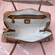 Miu Miu spliced ​​bowling ball brown bag 28X12X9cm - 4