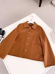 Hermes Brown Vertical Button Lapel Cashmere Short Jacket  - 6