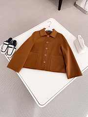 Hermes Brown Vertical Button Lapel Cashmere Short Jacket  - 5