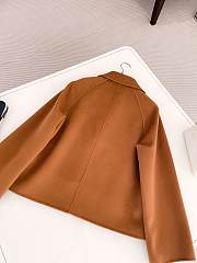 Hermes Brown Vertical Button Lapel Cashmere Short Jacket  - 3