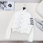 TB white wool splicing down short down jacket - 5