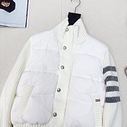 TB white wool splicing down short down jacket - 4