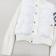 TB white wool splicing down short down jacket - 3