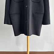 Macmara round neck mid-length water ripple cashmere coat - 2