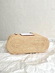 Loewe basket square straw basket white bag 27×20×10cm - 6