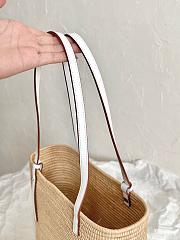 Loewe basket square straw basket white bag 27×20×10cm - 5