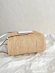 Loewe basket square straw basket white bag 27×20×10cm - 3