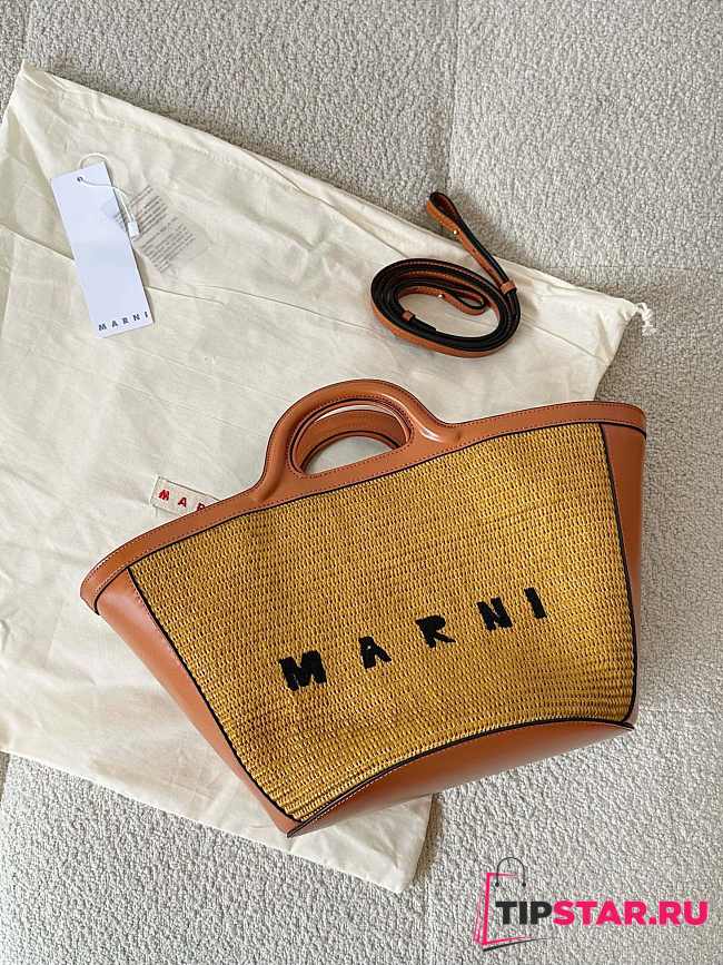 Marni straw basket medium bag 40×27×21cm - 1