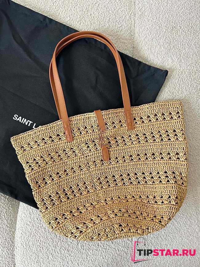 YSL straw tote basket medium bag 50×32×26cm - 1