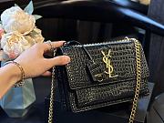 YSL Sunset Crocodile Leather Bag 23-16cm - 4