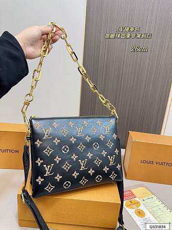 LV new cousin black bag 26x22cm