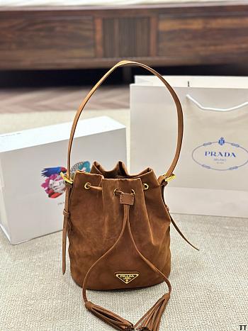 Prada suede brown bag 20x22cm