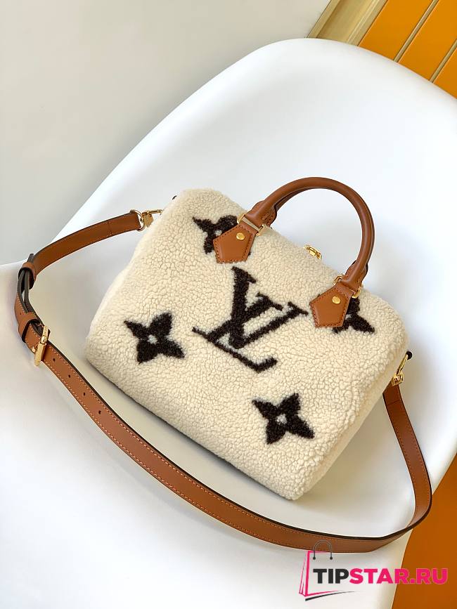 LV M23468 White Lambskin Speedy Bandoulière 25 Handbag 25x 19x 15cm   - 1