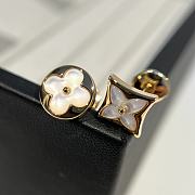 LV Blossom white shell asymmetrical earrings  - 5