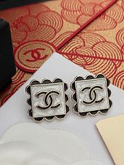 Chanel Black Lace Sugar Cube Earrings - 2