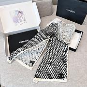 Chanel diamond-patterned cashmere scarf & hat  - 6