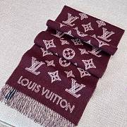 LV Shadow Bordeaux Red Long Scarf  - 3