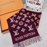 LV Shadow Bordeaux Red Long Scarf  - 2