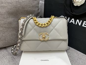  Chanel 19 grey bag  26*16*9cm