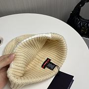 Prada Cuffed Wool Knitted Beige Beanie  - 6