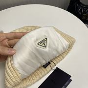 Prada Cuffed Wool Knitted Beige Beanie  - 5