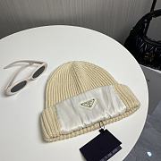 Prada Cuffed Wool Knitted Beige Beanie  - 4