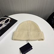 Prada Cuffed Wool Knitted Beige Beanie  - 2