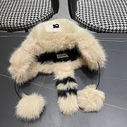 Loewe high imitation mink fur warm beige earmuffs - 3