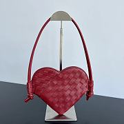 BV Qixi Solstice Heart-shaped Handbag Red 22x18x2CM - 1