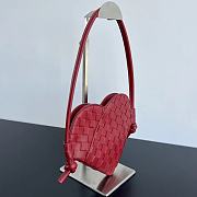 BV Qixi Solstice Heart-shaped Handbag Red 22x18x2CM - 5